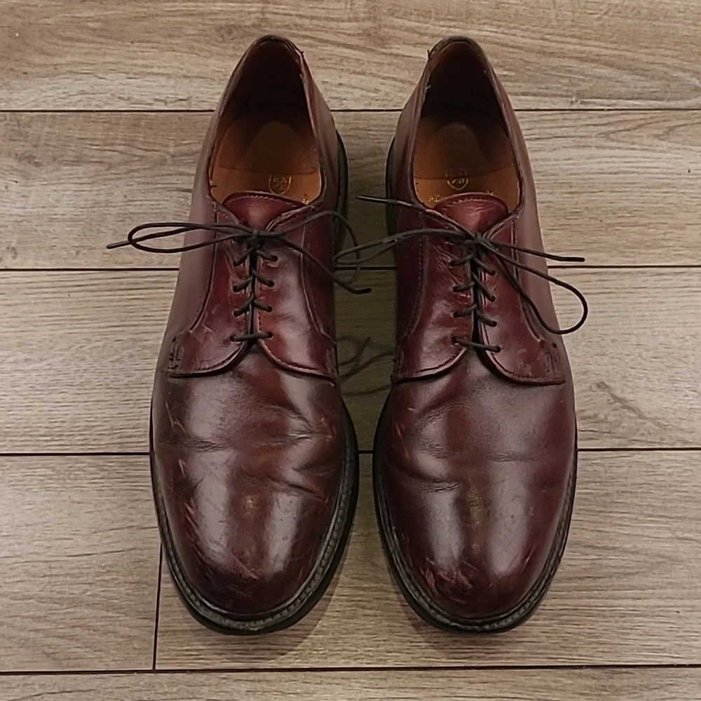 ALLEN EDMONDS Cherry Brown Oxfords Sz‎ 12 B Mens Lace Up Oxfords Dress Shoes
